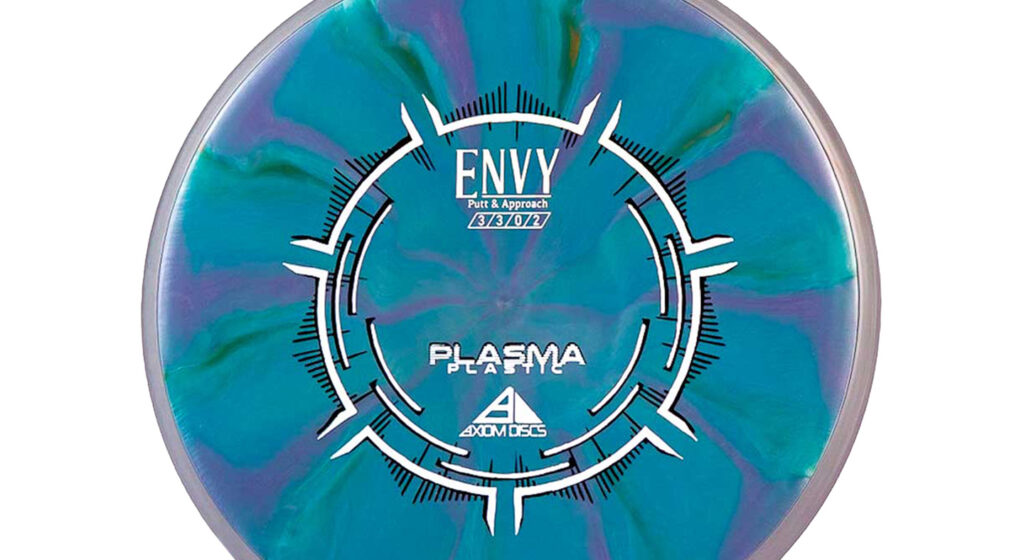 An Axiom Plasma Envy with Green/Purple dye like color with Grey Rim and silver stamp