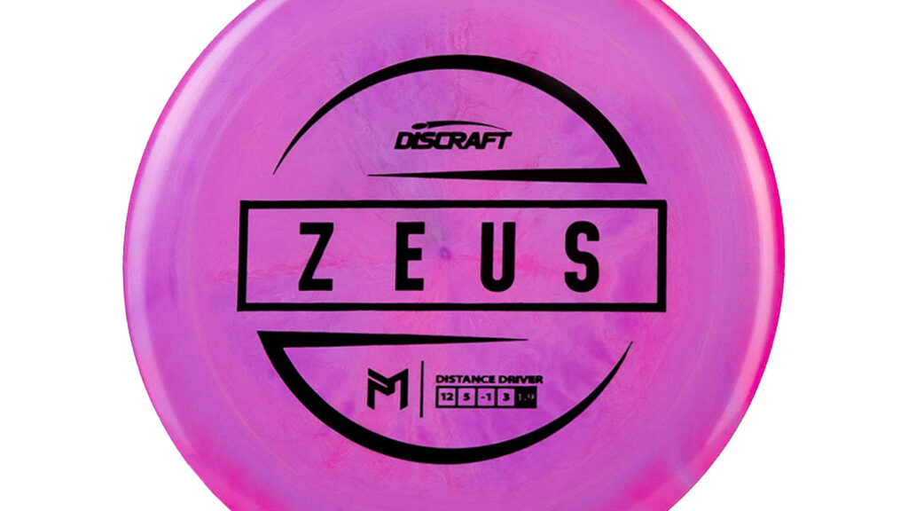 A Purple-ish Discraft ESP Zeus disc with black stamp