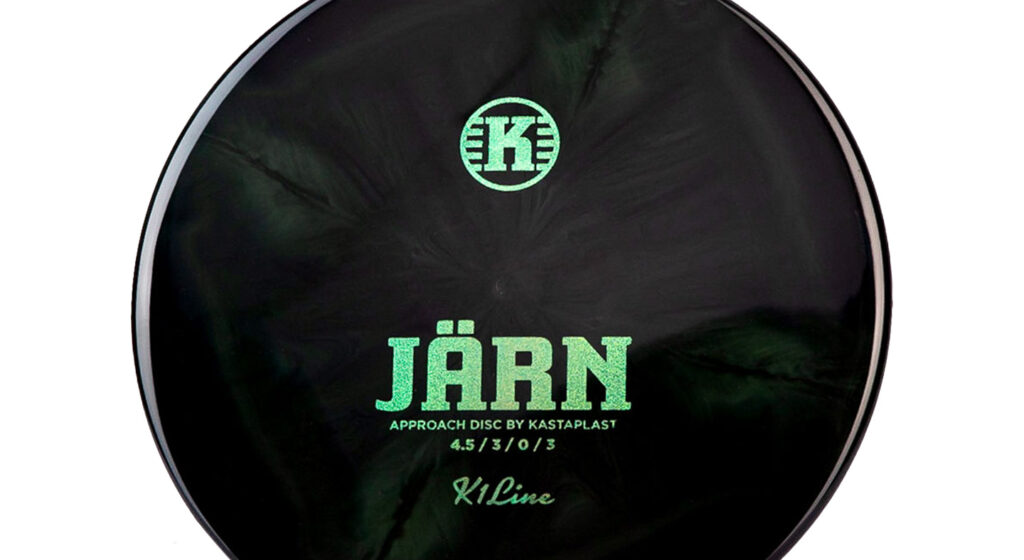 Kastaplast Jarn (K1) disc with Black color and Green sparkles stamp